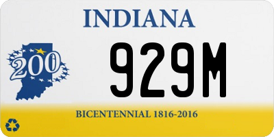 IN license plate 929M