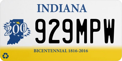 IN license plate 929MPW