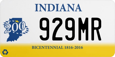 IN license plate 929MR