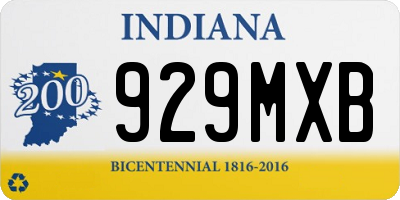 IN license plate 929MXB