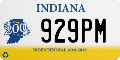 IN license plate 929PM