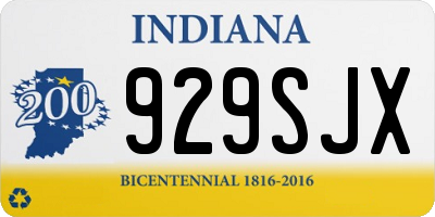 IN license plate 929SJX