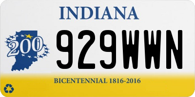 IN license plate 929WWN