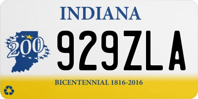 IN license plate 929ZLA