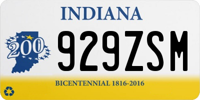 IN license plate 929ZSM