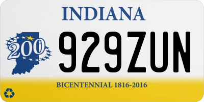IN license plate 929ZUN