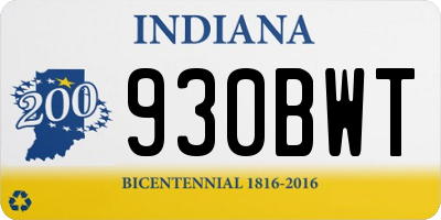 IN license plate 930BWT