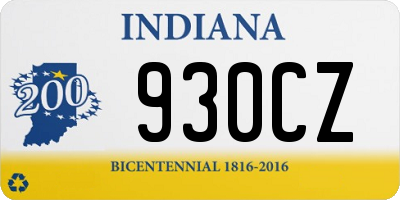 IN license plate 930CZ