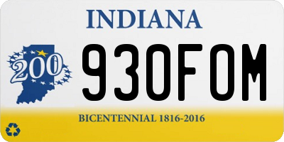 IN license plate 930FOM