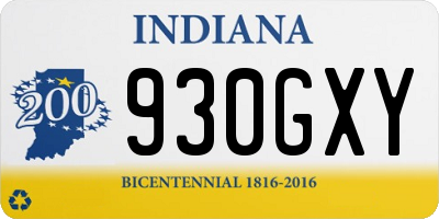 IN license plate 930GXY
