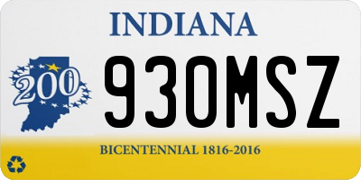 IN license plate 930MSZ