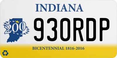 IN license plate 930RDP