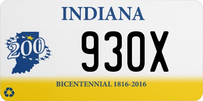 IN license plate 930X