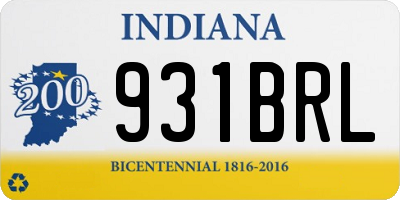 IN license plate 931BRL