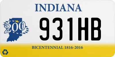 IN license plate 931HB