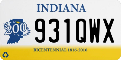 IN license plate 931QWX