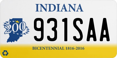 IN license plate 931SAA