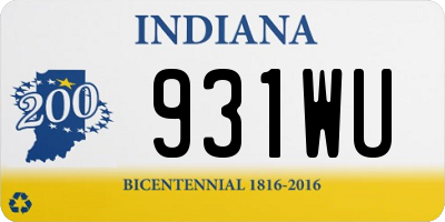 IN license plate 931WU