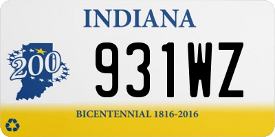 IN license plate 931WZ