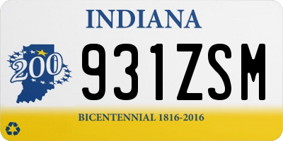 IN license plate 931ZSM
