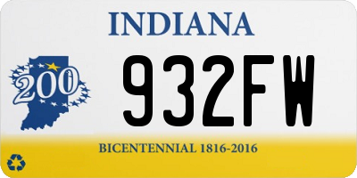 IN license plate 932FW