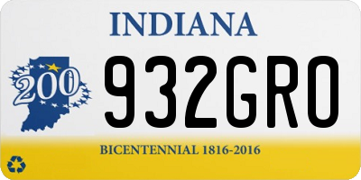 IN license plate 932GRO