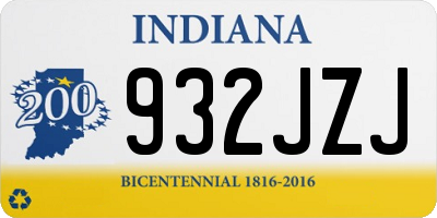 IN license plate 932JZJ