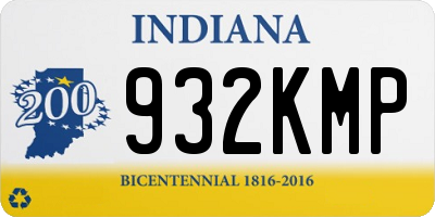 IN license plate 932KMP