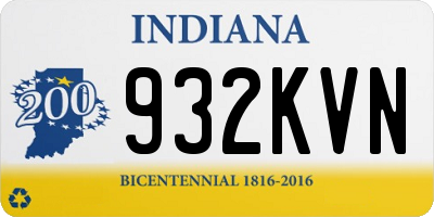 IN license plate 932KVN