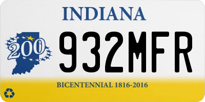 IN license plate 932MFR