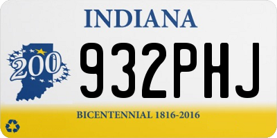 IN license plate 932PHJ