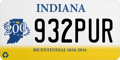IN license plate 932PUR