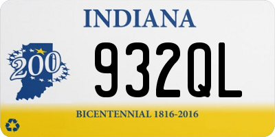 IN license plate 932QL