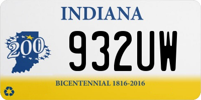 IN license plate 932UW