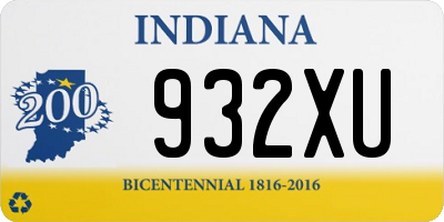 IN license plate 932XU