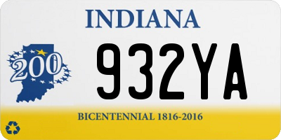 IN license plate 932YA