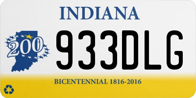 IN license plate 933DLG