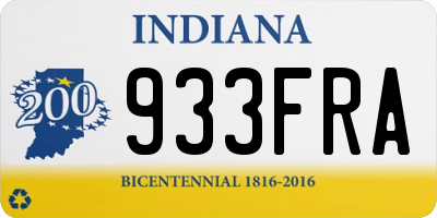 IN license plate 933FRA