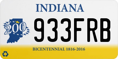 IN license plate 933FRB