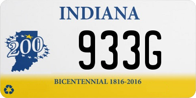 IN license plate 933G