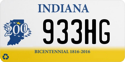 IN license plate 933HG