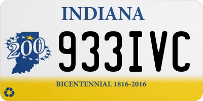 IN license plate 933IVC