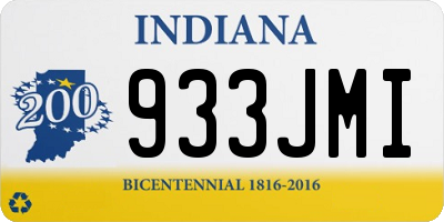 IN license plate 933JMI