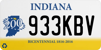 IN license plate 933KBV