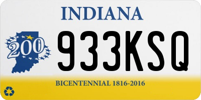 IN license plate 933KSQ