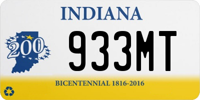 IN license plate 933MT