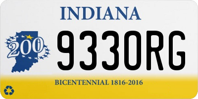 IN license plate 933ORG