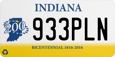 IN license plate 933PLN