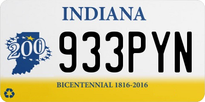 IN license plate 933PYN