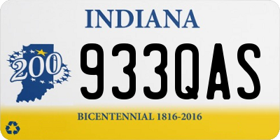 IN license plate 933QAS